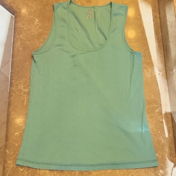 Lady Footlocker Aqua Micro-ribbed Sleeveless Tank Top, XL - Picture 1 of 7
